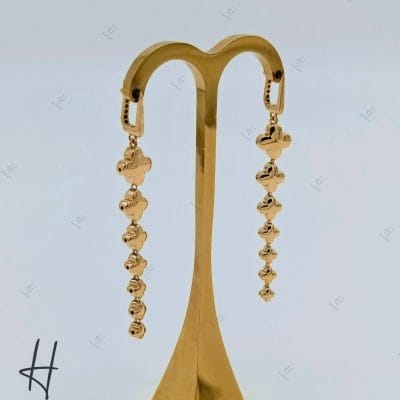 گوشواره طلای زرد آیینه‌ای نیکا گلد طرح ونکلیف