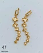 گوشواره طلای زرد آیینه‌ای نیکا گلد طرح ونکلیف - Image 3