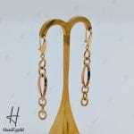 گوشواره طلای سه رنگ طرح والنسیا