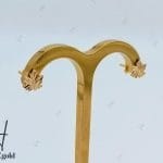 گوشواره طلای تراش میخی طرح برگ(ماکان گلد)