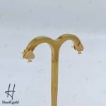 گوشواره طلای میخی تراش  طرح کاج(ماکان گلد)