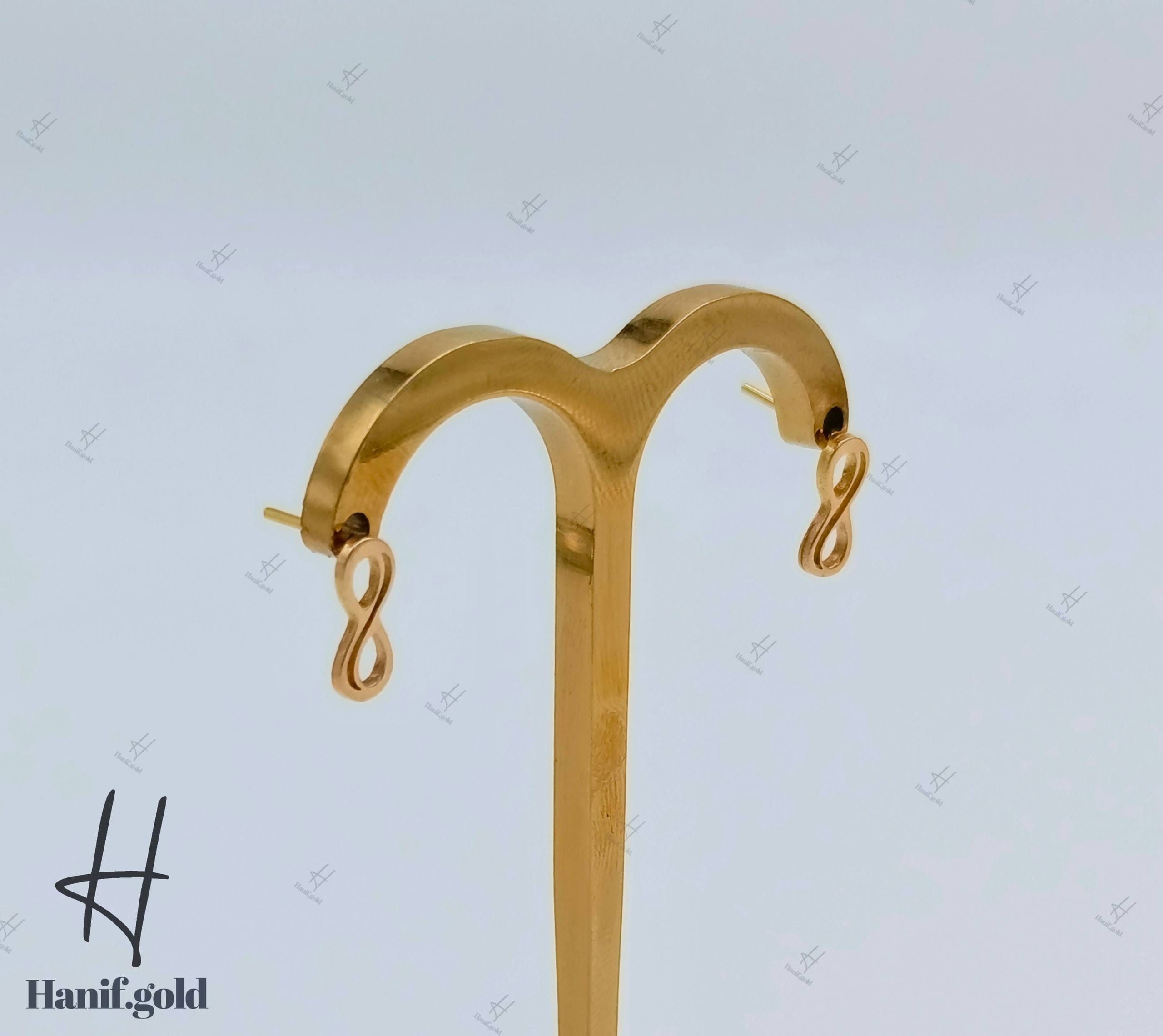 photo_۲۰۲۵-۰۹-۰۸_۱۸-۴۸-۲۱ گوشواره طلای میخی طرح بینهایت (ماکان گلد) - Image 1