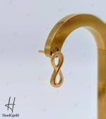گوشواره طلای میخی طرح بینهایت (ماکان گلد) - Image 2