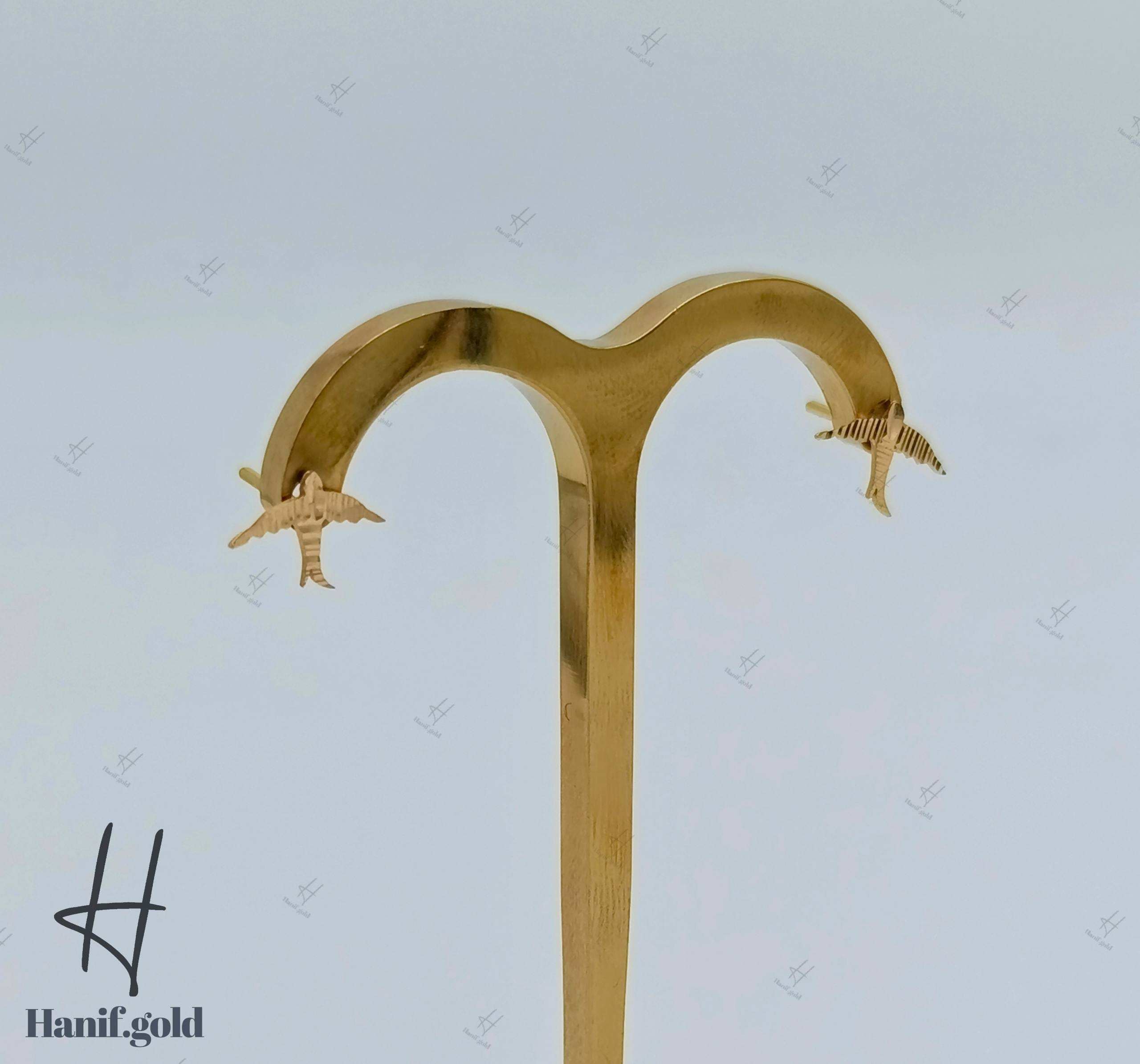 photo_۲۰۲۵-۰۹-۰۸_۱۸-۵۰-۲۰ گوشواره طلای میخی با طرح پرنده (ماکان گلد) - Image 1