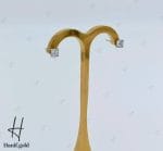 گوشواره طلای میخی نگین دار سفید (میداس)