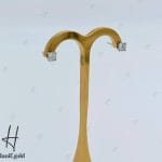 گوشواره طلای میخی نگین دار سفید (میداس)