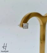 گوشواره طلای میخی نگین دار سفید (میداس) - Image 3