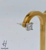 گوشواره طلای میخی نگین دار سفید (میداس) - Image 2