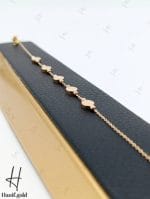 دستبند طلای لخت توپ تراش و دایره (دستبند مانلی) - Image 3