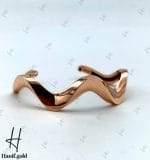 دستبند النگویی طلای رزگلد بنگل موج دار (بنگل آدرین) - Image 3