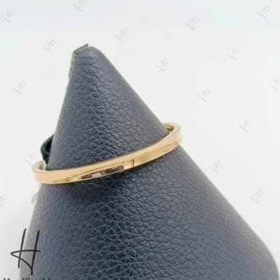 دستبند النگویی طلای زرد آیینه‌ای،بنگل ساده(بنگل آدرین)