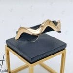 دستبند النگویی طلای زرد آیینه‌ای ،بنگل موج دار (بنگل آدرین)