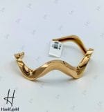 دستبند النگویی طلای زرد آیینه‌ای ،بنگل موج دار (بنگل آدرین) - Image 2