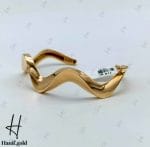 دستبند النگویی طلای زرد آیینه‌ای ،بنگل موج دار (بنگل آدرین) - Image 3