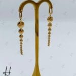 گوشواره طلای زرد آیینه‌ای آویز طرح دایره (نیکا گلد)