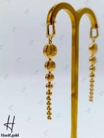 گوشواره طلای زرد آیینه‌ای آویز طرح دایره (نیکا گلد) - Image 2