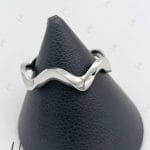 دستبند النگویی طلای سفید ،بنگل موج دار (بنگل آدرین)