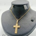 مدال طلای زرد آیینه‌ای و تراش ،صلیب نرمال