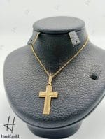 مدال طلای زرد آیینه‌ای و تراش ،صلیب نرمال