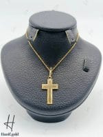 مدال طلای زرد آیینه‌ای و تراش ،صلیب نرمال - Image 2