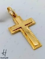 مدال طلای زرد آیینه‌ای و تراش ،صلیب نرمال - Image 4