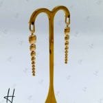 گوشواره طلای زرد آیینه‌ای آویز طرح مربع (نیکا گلد)