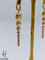 گوشواره طلای زرد آیینه‌ای آویز طرح مربع (نیکا گلد) - Image 2