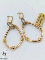 گوشواره طلای آویز با توپ تراش و زنجیر فرد طرح اشک (گوشواره فرد) - Image 3