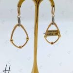 گوشواره طلای آویز با توپ تراش و زنجیر فرد طرح اشک (گوشواره فرد)