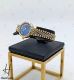 ساعت طلای ژنو بند رولکس دو رنگ با صفحه سورمه‌ای (GENEVE WATCH)