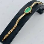 ساعت طلای صفحه بیضی سبز(GENEVE WATCH)