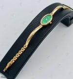 ساعت طلای صفحه بیضی سبز(GENEVE WATCH)