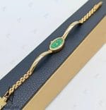ساعت طلای صفحه بیضی سبز(GENEVE WATCH) - Image 3