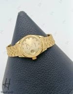 ساعت طلای ژنو با بند رولکس زرد مات و براق ،صفحه طلایی (GENEVE WATCH)