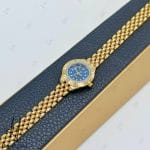 ساعت طلای زرد مات و براق با صفحه سورمه‌ای ،طرح رولکس - Image 3