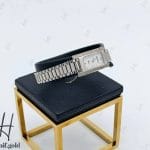 ساعت طلای ژنو سفید مات و براق با صفحه سفید (GENEVE WATCH)