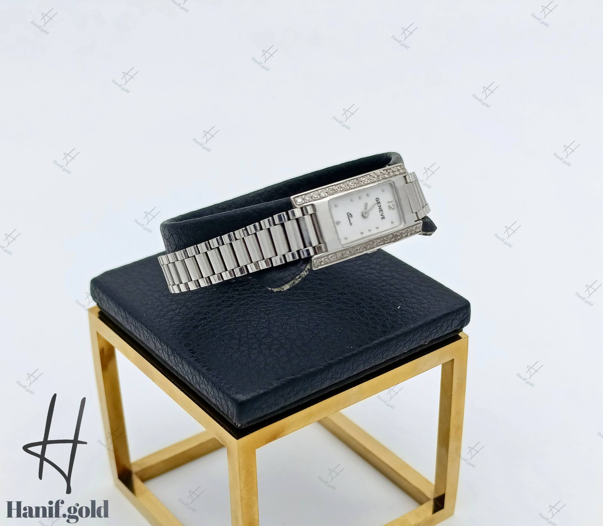 photo_۲۰۲۵-۰۹-۱۸_۱۲-۲۲-۰۰ ساعت طلای ژنو سفید مات و براق با صفحه سفید (GENEVE WATCH)