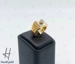 انگشتر طلای مردانه تک نگین با تراش سفید - Image 3