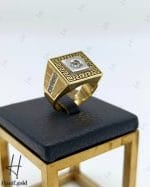 انگشتر طلای مردانه ورساچه تک نگین - Image 2
