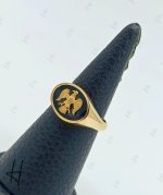 انگشتر طلای مردانه نگین اونیکس با طرح برجسته عقاب - Image 3