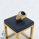 انگشتر طلای مردانه اونیکس با نگین اتمی - Image 4