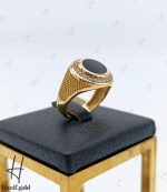 انگشتر طلای مردانه اونیکس با نگین اتمی - Image 3