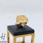 انگشتر طلای مردانه زرد آیینه‌ای ، سکه پهلوی