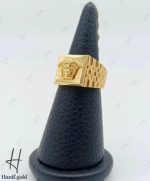 انگشتر طلای مردانه زرد آیینه‌ای ورساچه ،رکاب طرح رولکس - Image 2