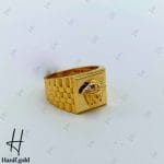 انگشتر طلای مردانه زرد آیینه‌ای ورساچه ،رکاب طرح رولکس - Image 3