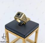 انگشتر طلای مردانه اونیکس سیاه قلم