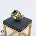 انگشتر طلای مردانه اونیکس سیاه قلم