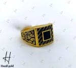 انگشتر طلای مردانه اونیکس سیاه قلم - Image 3