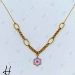 گردنی طلای گل ۶ پر مینا خور (گردنی رامو)