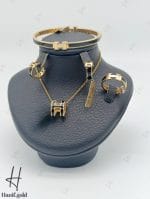 نیم ست طلای هرمس دو رو (هرمس گل آور)